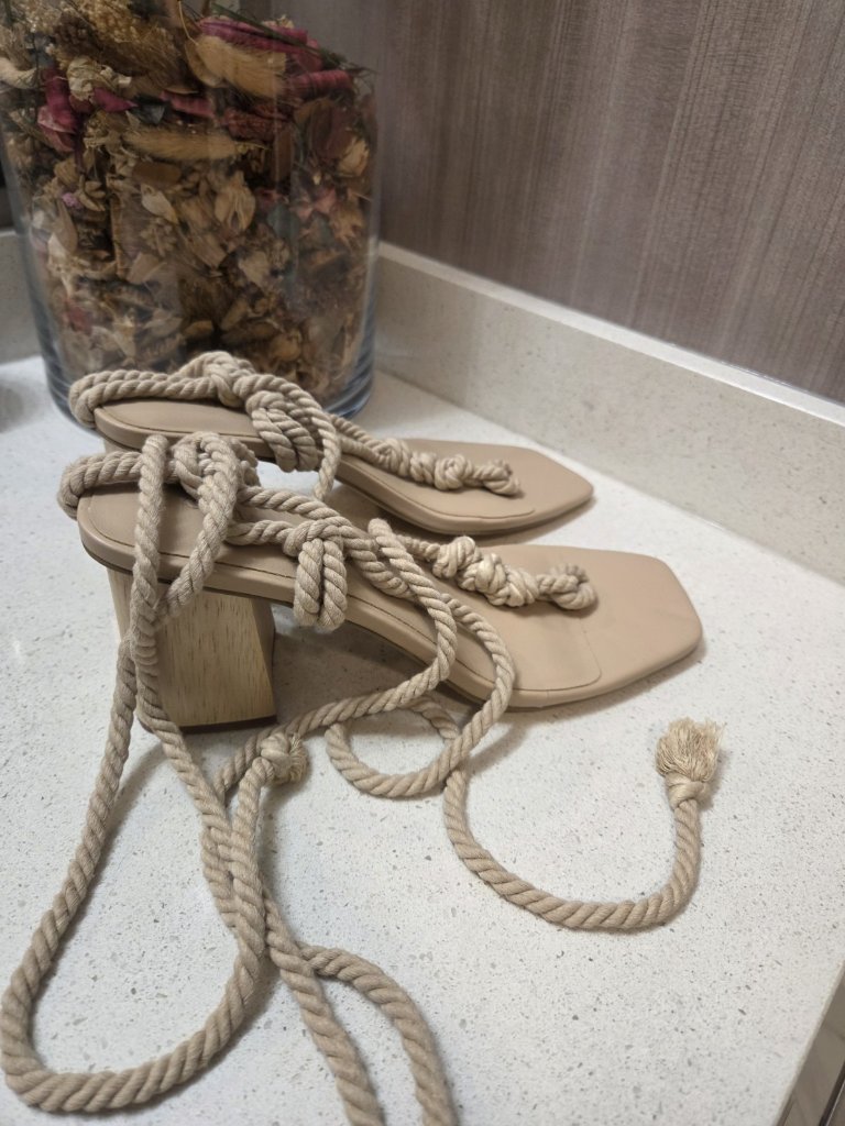 Covet Shoes, Elsa Nude Rope Heels Size 40 New Nwot — image 6 of 8